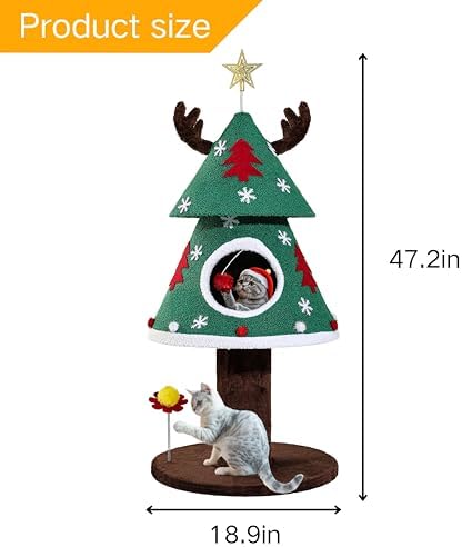 DWVO 47.2in Christmas Cat Tree - Image 3