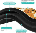 Halloween Dog Food & Water Mat, Orange Pumpkin Ghost Paw Prints Pet Feeding Mat for Floor Non-Slip Waterproof, Super Absorbent Cat Bowl Mat, Easy to Clean Pet Placemat,12" × 20" - Image 4