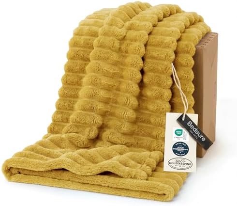 Bedsure Soft Yellow Throw Blanket for Couch Decor Gifts 50"x60" by BEDSURE