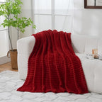 Red Fleece Throw Blanket 60”×80” for Couch Sofa Livingroom - Image 4
