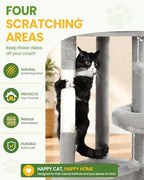 67in Cat Tree Tower for Indoor Cats, Multi-Level Light Grey - Image 4