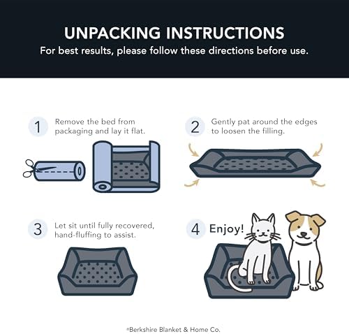 Berkshire Peanuts® Square Dog Bed, Suedemink Fleece Pet Mat with Waterproof & Non-Slip Bottom, Soft Plush Dog Mat for Crate, Couch, or Floor, Machine Washable(Poses & Paws Chateau Grey, Medium) - Image 5