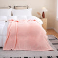 Light Pink Fleece Throw Blanket 90”×90” for Couch Sofa Livingroom by linecooo