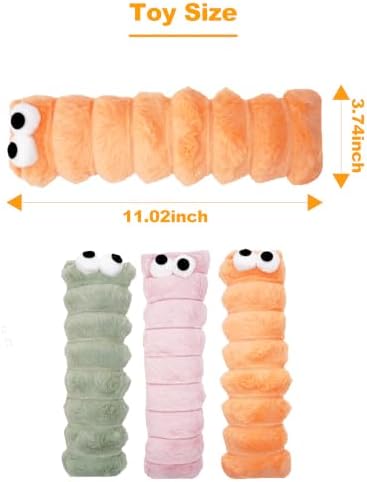 PET SHOW 3 Pack Cat Toys Pillows for Indoor Cats Kittens Soft Kicker Toy with Catnip Inside Crinkle Sounds Pet Interactive Caterpillar Plush Kitty Sticks for Play & Exercise - Image 2