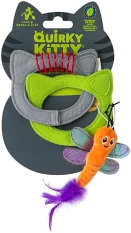 Quirky Kitty Kitty Connects Interactive Cat Toy With Felt Rings And Catnip Dragonfly by QuirkyKitty