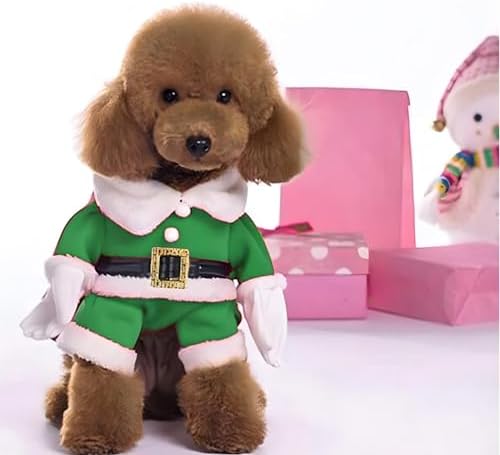 NACOCO Pet Christmas Costumes Dog Suit with Cap Santa Claus Suit Dog Hoodies Cat Xmas Costumes (Green, XXXL) - Image 3