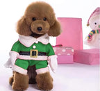 NACOCO Pet Christmas Costumes Dog Suit with Cap Santa Claus Suit Dog Hoodies Cat Xmas Costumes (Green, L) - Image 2