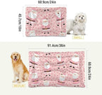 Dog Bed Mat Christmas Pink Santa Washable Anti Slip Bottom Comfy Kennel Pad Cat Crate Mat Dog Pet Pad 18 x 24 Inches - Image 2