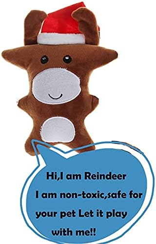 Christmas Dog Toy Reindeer Dog Toy Squeaky Plush Holiday Toy for Small Medium Dogs - Image 4