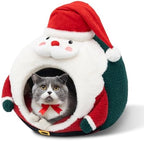 CATISM Christmas Cat Bed - Cute Santa Claus Cat Beds for Indoor Cats by Petsfriend