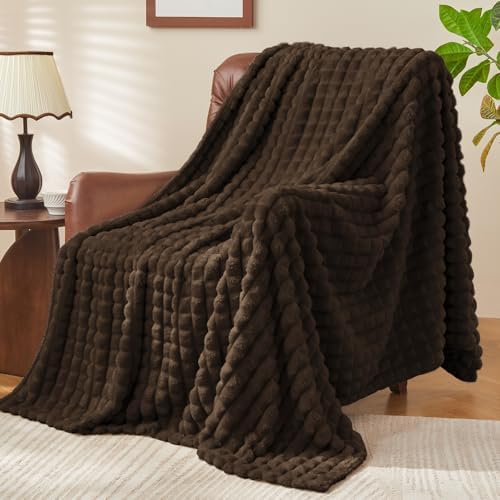 BEDELITE Brown Fleece Twin Blanket for Couch Dorm Room Decor, 60x80 Inch by BEDELITE
