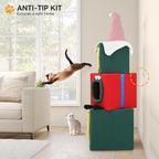 YITAHOME 60" Christmas Cat House with 3 Semi-Enclosed Cat Condos - Image 4