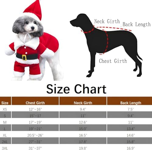 NACOCO Pet Christmas Costumes Dog Suit with Cap Santa Claus Suit Dog Hoodies Cat Xmas Costumes (Red, M) - Image 6