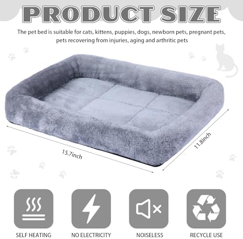 Sintuff 4 Pack Self Warming Cat Bed 15.7 x 11.8 Inch Cat Bed for Indoor Cats Heated Pet Crate Mat Extra Warm Thermal Dog Pad Anti-Slip Puppy Kitten Cushion for Pet Lovers Winter Gifts for Christmas - Image 2
