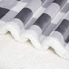 Touchat Sherpa Plaid Twin Blanket 60" X 70", Fuzzy Fluffy Soft Cozy Throw Blanket, Twin Size Plush Fleece Flannel Plush Microfiber Blanket for Couch Bed Sofa (Grey) - Image 5
