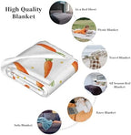 Easter Cartoon Carrots Flannel Blanket, Soft Cozy Anti Pilling Throw Blanket, Winter Lightweight Blanket for Home Party Bed Sofa Couch, 50" x 60" - Image 7