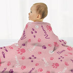 Personalized Puppy Name Blanket, Custom Dog Paw Name Truck Blankets, Gift for Girls Personalized Puppy Name Lover, 40"x50" Soft Lightweight Plush Throw Blanket for Couch Bed Sofa Decoration - Image 5