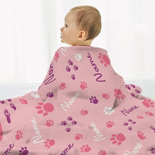 Personalized Puppy Name Blanket, Custom Dog Paw Name Truck Blankets, Gift for Girls Personalized Puppy Name Lover, 30"x40" Soft Lightweight Plush Throw Blanket for Couch Bed Sofa Decoration - Image 5