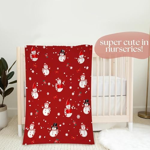 Christmas Snowman Print Baby Blanket Food Blanket Gifts Super Soft Swaddle Toddler Blanket, Newborn, Infant Nursery Blanket for Stroller, Crib XS 30x40 in for Pet/Toddler - Image 3