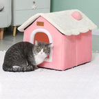 Christmas Cat Tent Cat Bed Cave (Pink, S(15.7 X 12.6 X 13.8 Inch)) - Image 2