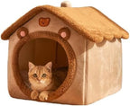 Cat Beds for Indoor Cats Small Dog,Cute Bear Cat Bed Cave Cat House, L by Sothuba