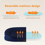Dwanton Orthopedic Dog Bed for Extra Extra Large Dogs with Gel Memory Foam, Waterproof Dog Sofa, Washable Pet Bed with Four Sided Bolster Cushion, Removable Cover & Non-Slip Bottom, 48", Navy Blue