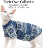Cat Festive Sweater Pullover, Soft Warm Christmas Clothes (Blue, 3XL) - Image 2