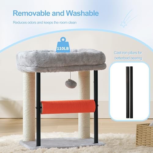 Hey-brother Cat Tree, Sturdy Tower with Sisal-Wrapped Columns, MPJ010SW - Image 6