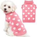 Valentines Dog Sweater Heart Dog Valentines Outfit Soft Warm Knitted Pet Clothes Cold Weather Puppy Clothes for Small Medium Dogs Cats by BAOBICUTE