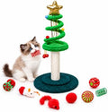 Christmas Tree Cat Scratcher with 8 Interactive Toys, Multi-Level Cat Tower by Unknown