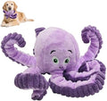 Squeaky Dog Toys, Stuffed Large Dog Toys to Keep Them Busy, Interactive Plush Chew Toys with Crinkle Paper, Tough Pet Animal Toys for Small Medium Large (Purple Octopus) by Unknown