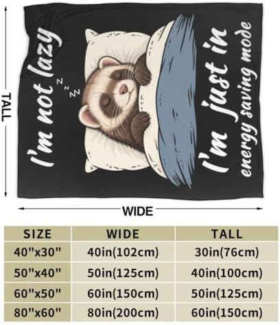 Sleepy Ferret Blanket Throw Gift for Girls Women 60"X50" - Image 7
