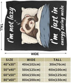 Sleepy Ferret Blanket Throw Gift for Girls Women 60"X50" - Image 7