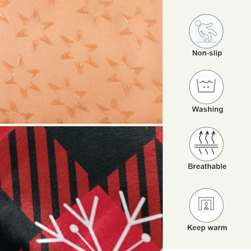 Dog Bed Mat Snowflakes Buffalo Plaid Washable Anti Slip Bottom Comfy Kennel Pad Cat Crate Mat Dog Pet Pad 24 x 36 Inches - Image 4