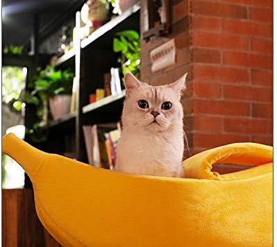 Petgrow · Cute Banana Cat Bed House Large Size, Christmas Pet Bed Soft Warm Cat Cuddle Bed, Lovely Pet Supplies for Cats Kittens Rabbit Small Dogs Bed,Yellow - Image 5