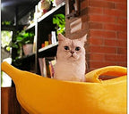 Petgrow · Cute Banana Cat Bed House Large Size, Christmas Pet Bed Soft Warm Cat Cuddle Bed, Lovely Pet Supplies for Cats Kittens Rabbit Small Dogs Bed,Yellow - Image 5