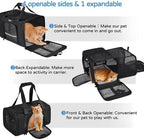 Wakytu Dog Carriers for Small Dogs, Cat Carrier Travel, Expandable, Collapsible, 900D High Density Oxford Cloth, Wear-Resisting, Anti Tearing, Reflective Tape,Safety Lock Zipper | Collapsible, 900D High Density Oxford Cloth, Wear-Resisting, Anti Tearin...