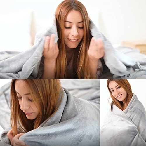 Grey Fleece Plush Throw Blanket 50"x60"for Couch Sofa Fuzzy Cozy Flannel - Image 2
