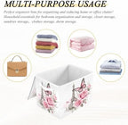 Bolaz Bow Flower Eiffel Tower Storage Bins with Lids and Handles, Foldable Storage Box Storage Basket with Cover Collapsible Organizer Containers for Home Closet, Shelves - Image 7