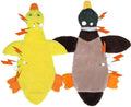 PAWCHIE Squeaky Dog Toys for Small Medium Large Dogs, No Stuffing Crinkle Puppy Toy,Soft Pet Plush Teething Toys 2 Pcs Mess-Free Interactive Chew Toy for Boredom Best Birthday Gift, Yellow & Wild Duck by PAWCHIE