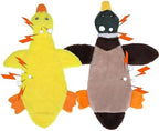 PAWCHIE Squeaky Dog Toys for Small Medium Large Dogs, No Stuffing Crinkle Puppy Toy,Soft Pet Plush Teething Toys 2 Pcs Mess-Free Interactive Chew Toy for Boredom Best Birthday Gift, Yellow & Wild Duck by PAWCHIE