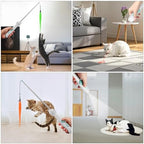 TBTeek Cat Toys Retractable Pole Wand Toy with Feather for Indoor Cats - Image 6