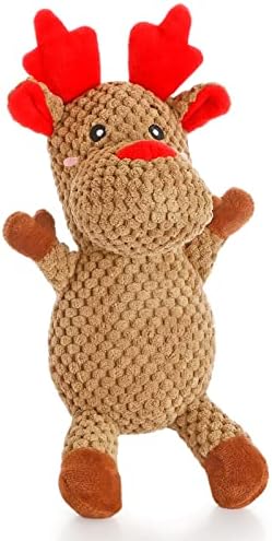 Senneny Dog Christmas Toys Reindeer, Stuffed Squeaky Toys for Dogs Puppy, Plush for Large Medium Dogs, Interactive Durable Dog Chew Toys by Senneny