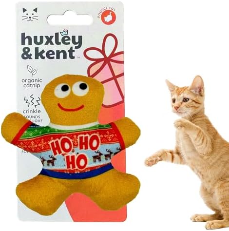 Huxley & Kent Plush Crinkle Catnip Cat Toy, Ugly Sweater G-Man by HuxleyKent