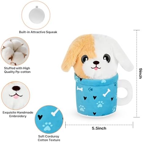 Easter Dog Toys with Squeaker for Large Breed Interactive Dog Chew Toys for Puppies Small and Large Dogs Puppy Squeaky Dog Training and Reduce Boredom (Cup Puppy - Image 2