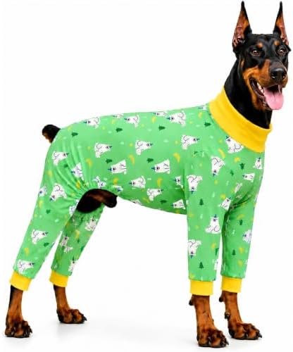 Dog Pajamas for Medium and Large Dogs, Green Bear, 2XL by WelcometothePAWPRINTPAL