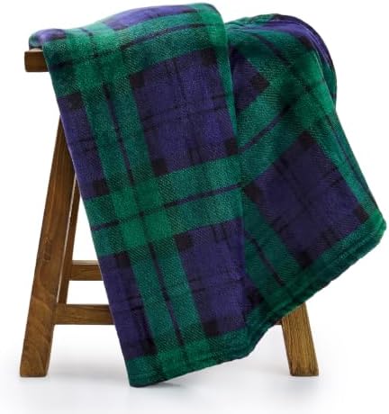 BEDELITE Christmas Fleece Twin Blanket for Couch & Bed, Blue & Green - Image 4