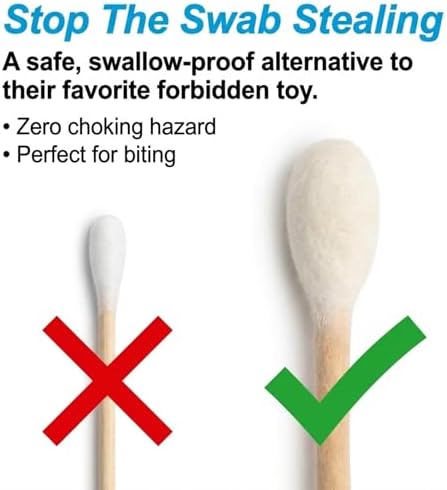 Glaciart One XXL Swabs Cat Toys with Catnip - 2 Pk | Durable for Chew, Cute Cat Toys Interactive Kitty for Boredom, Exercise, & Play | Filled w/Organic Catnip for Anxiety & as Digestive Aid - Image 3