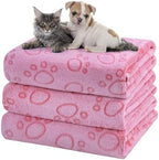 Dono 1 Pack 3 Dog Blankets for Small Dogs, Soft Fluffy Paw Print Pattern Fleece Pet Blanket Warm Sleep Mat, Puppy Kitten Blanket Doggy Mat for Dog Cat Kitten Doggy -23*16in (S(23*16"), Brown Bone) by Dono