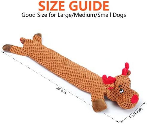 Senneny No Stuffing Dog Christmas Toys with Squeakers, Crinkle Xmas Plush Dog Toys for Large Medium Small Dogs, Durable Interactive Dog Toys for Puppies, Reindeer - Image 7